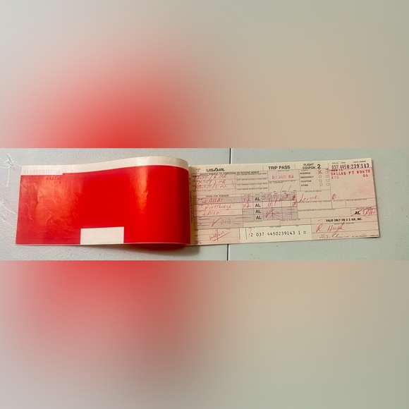 Vintage USAir Travel Passes Luggage Tag Ticket Jackets - Picture 5 of 13